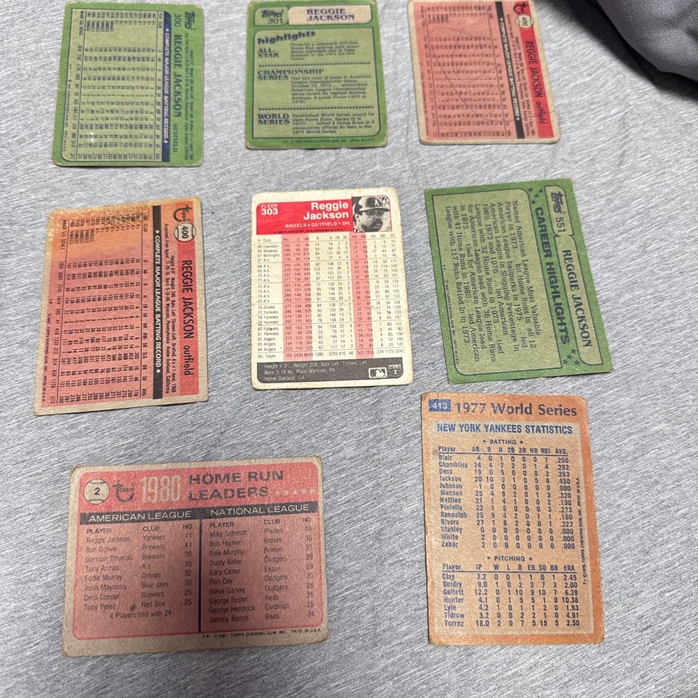 Reggie Jackson 8 Cards